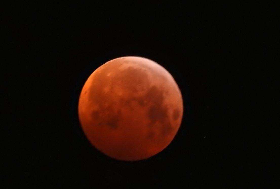 Debbie Dunlop snaps the blood moon in Tonbridge from her bedroom window