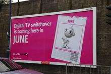 Billboard adveritising the digital switchover in Station Road, Strood