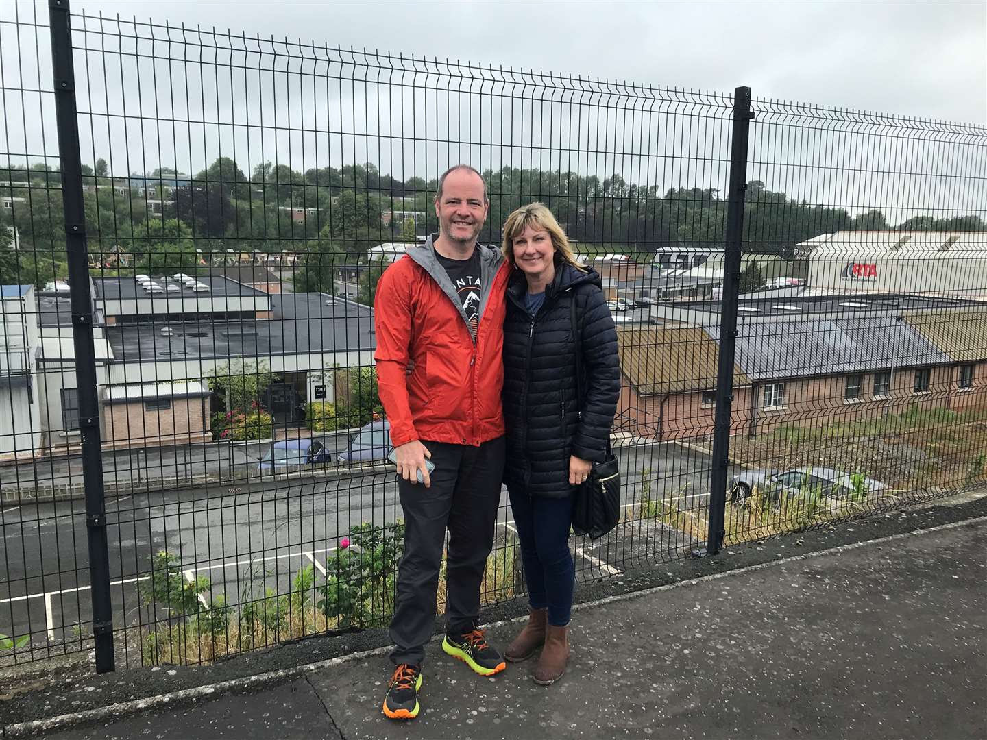 Rob Hughes was accompanied by his wife Nicola for the visit to Armagh (SEFF/PA)