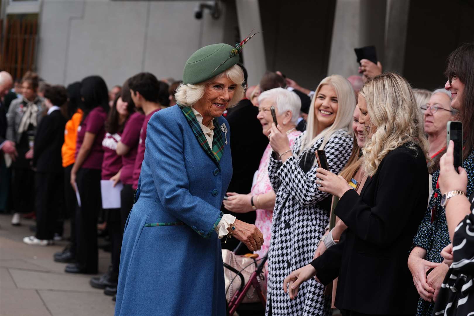 Queen Camilla meeting wellwishers after departing the Scottish Parliament in Edinburgh (Andrew Milligan/PA)