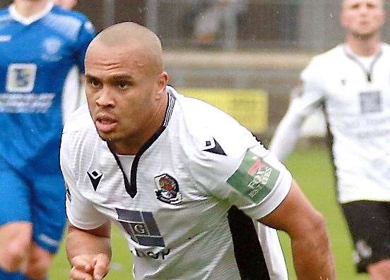 Striker Elliott Romain was on target in Dartford's win over Tonbridge. Picture: Phil Lee