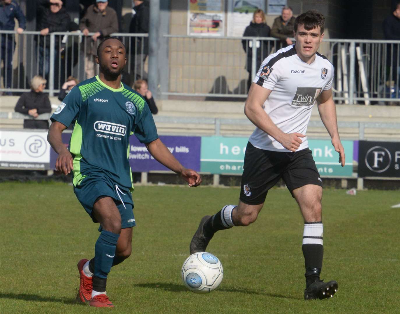 Dartford's Daniel Johnson closes down Chippenham on Saturday. Picture: Chris Davey