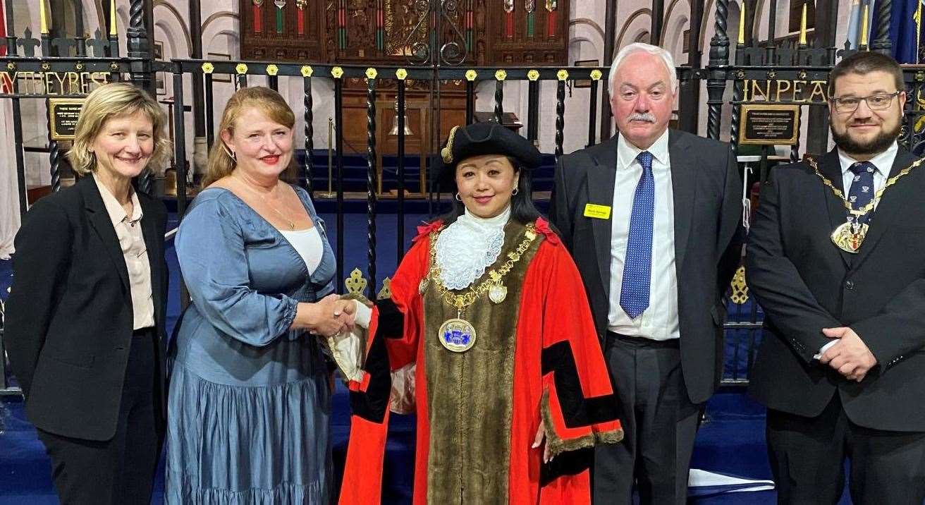 The Mayor of Medway Nina Gurung gives the Medway NHS Foundation Trust the freedom of the borough