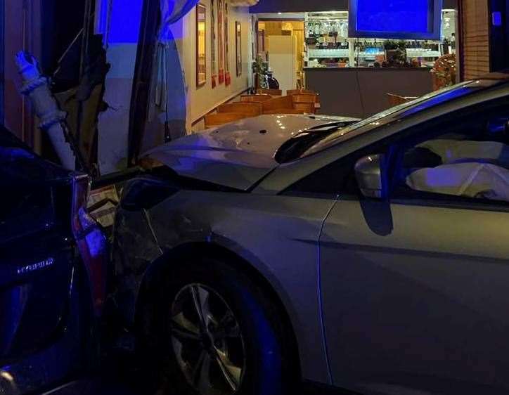 A car ploughed into TY-8 in Margate overnight. Pictures: TY-8