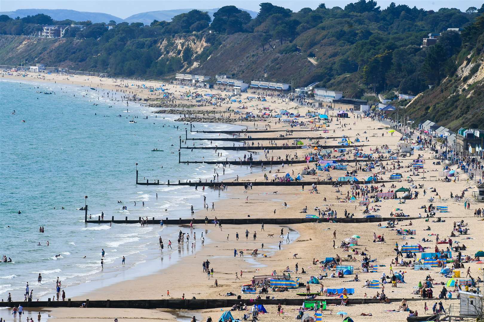 The sunshine brought crowds to Bournemouth beach (Kirsty O’Connor/PA