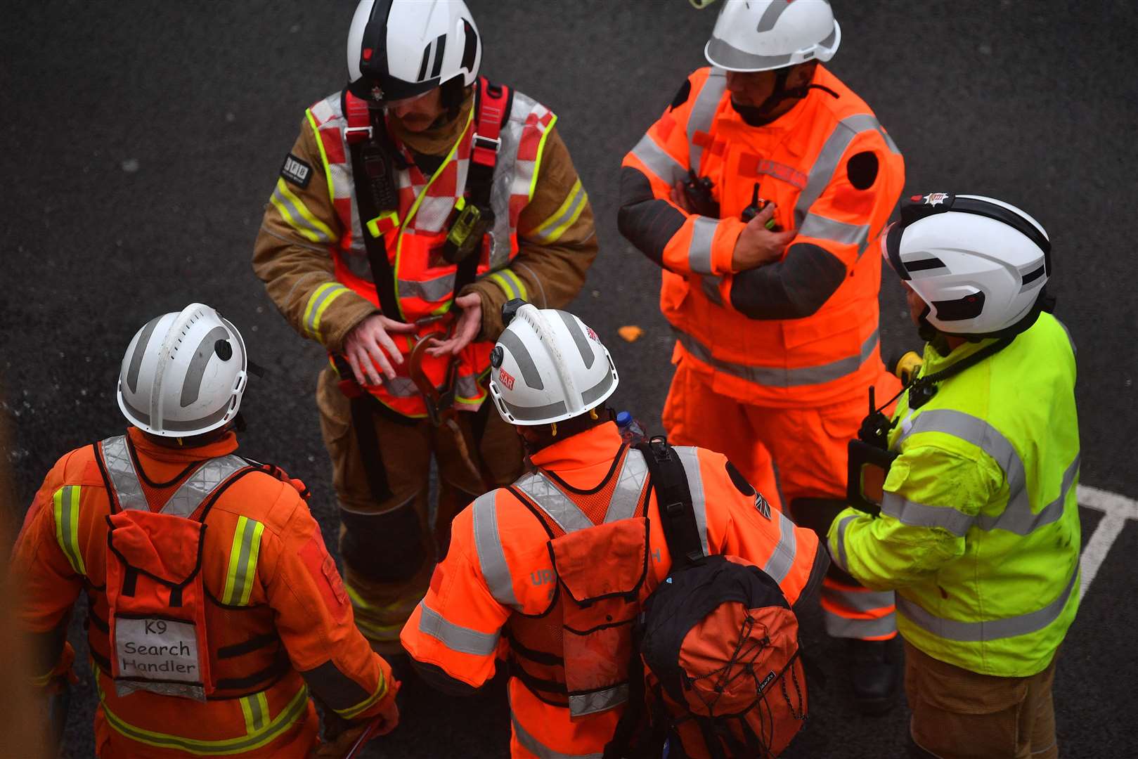 Emergency personnel at the scene (Victoria Jones/PA)