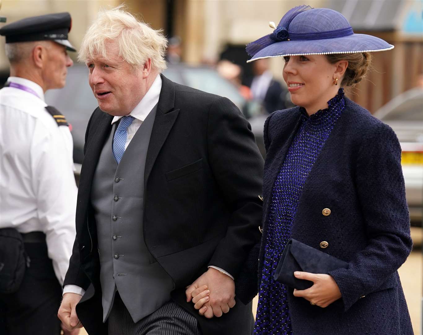 Former prime minister Boris Johnson and his wife Carrie Johnson (Andrew Milligan/PA)