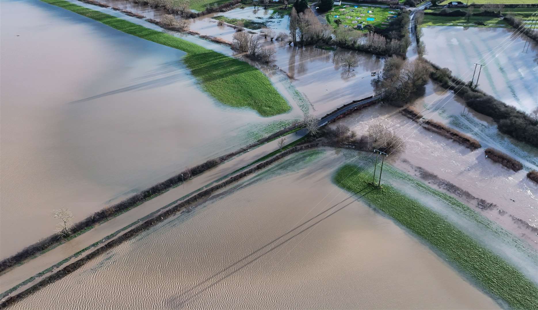 The Environment Agency is concerned about flooding in parts of the Midlands, including Worcestershire where the River Avon has burst its banks (David Davies/PA)