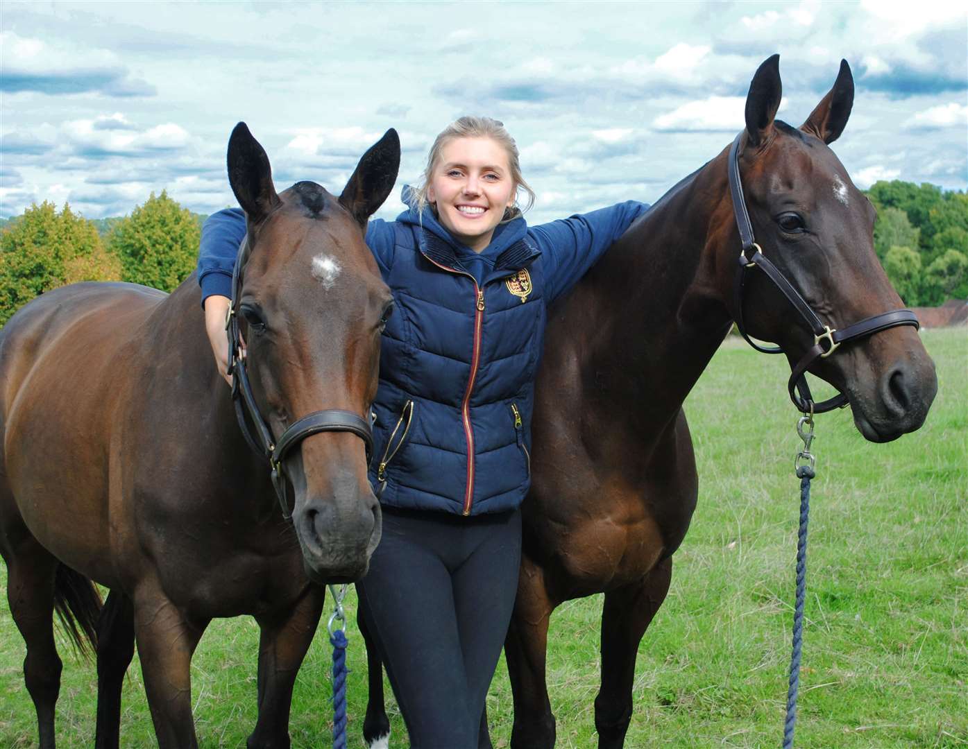 Alice Walsh with ponies Mabel and Margery.