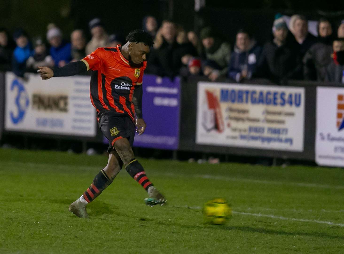 Henry Sinai scores Sittingbourne's clinching second goal against Salisbury. Picture: Ian Scammell