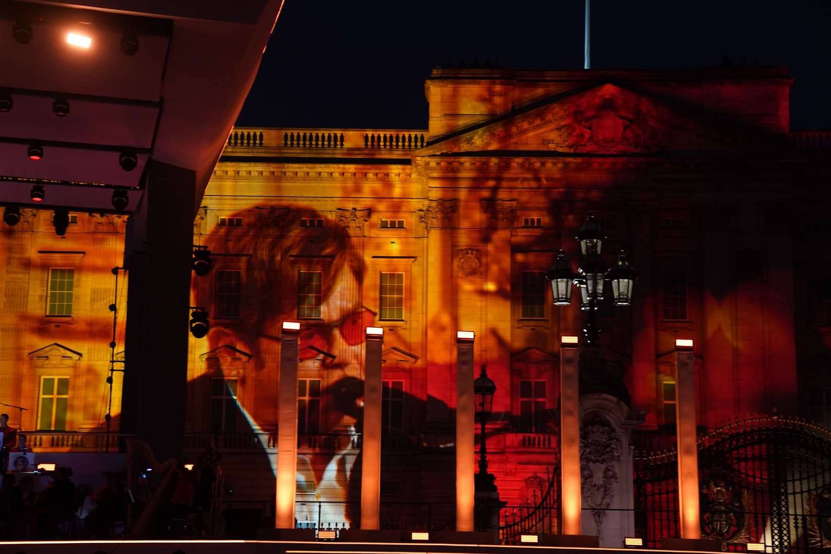 Sir Elton John performed by video link after delivering a message to the Queen (Victoria Jones/PA)