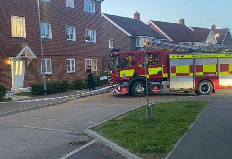 Fire crews were called to the crash in Fullingspit Avenue, Barming. Picture: Ady Shaw