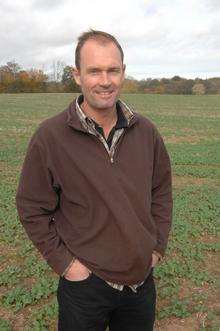 Farmer Andy Barr of A&amp;A Barr Farm by the piece of land which may become a solar energy park.