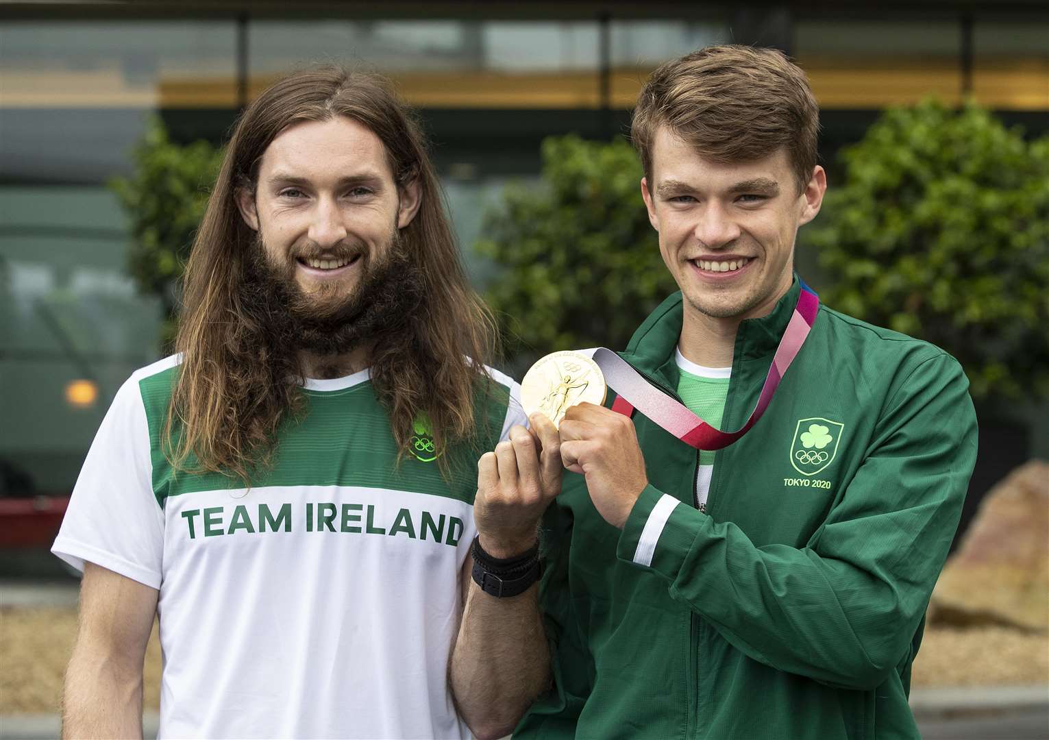 Gold medal-winning rowers Paul O’Donovan and Fintan McCarthy (Damien McCarthy/PA)