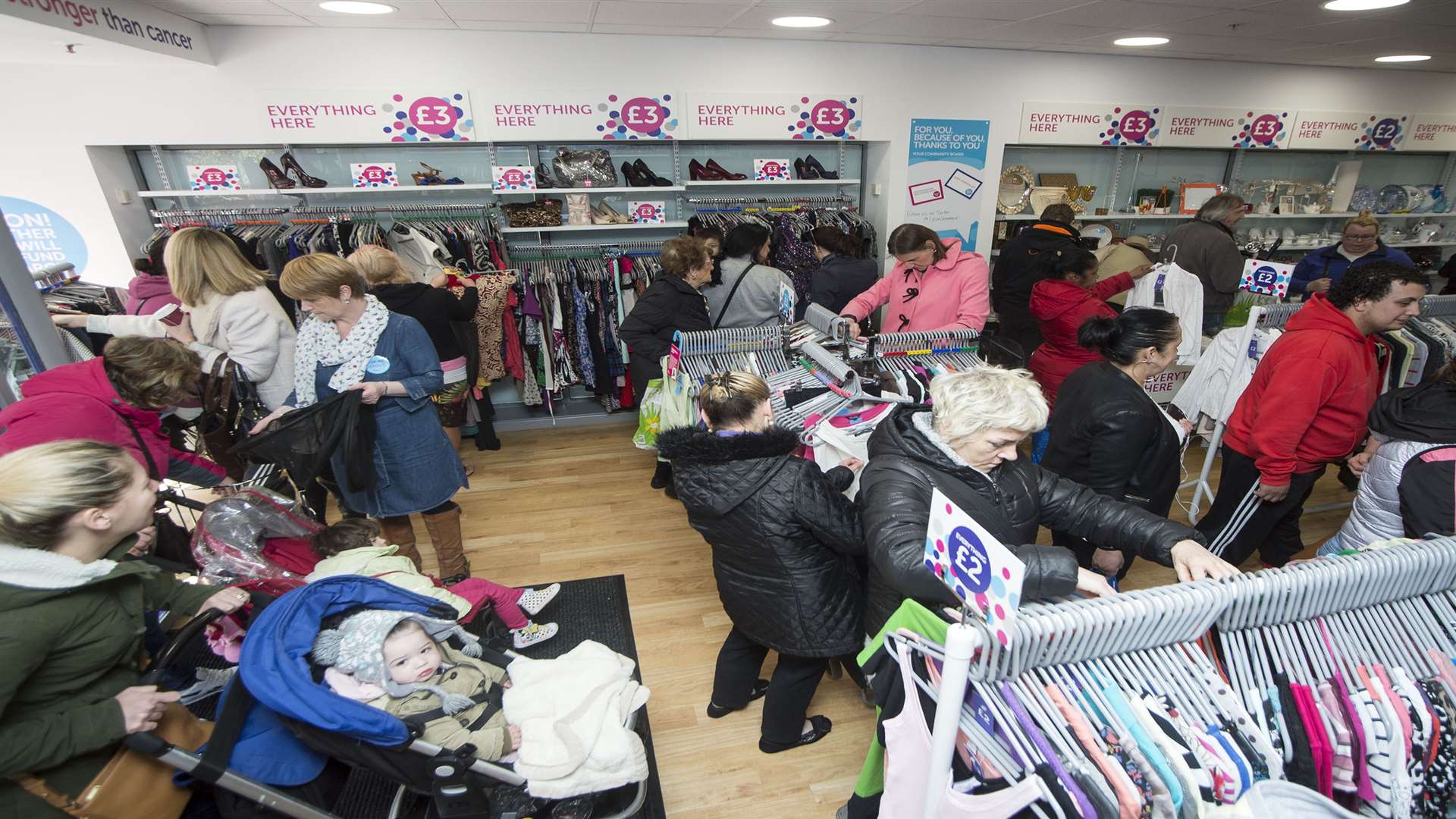 Customers at the opening of a Cancer Research UK shop in New Road, Gravesend
