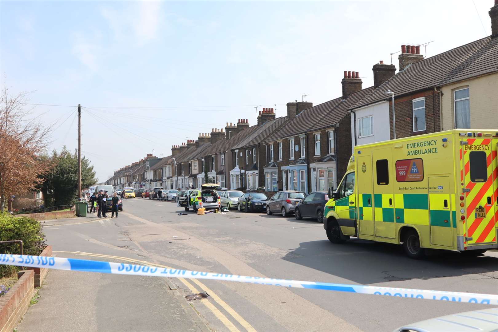 Police and paramedics were called to Tonge Road, Murston, near Sittingbourne after Aaron Smith was hit by a motorbike on Thursday