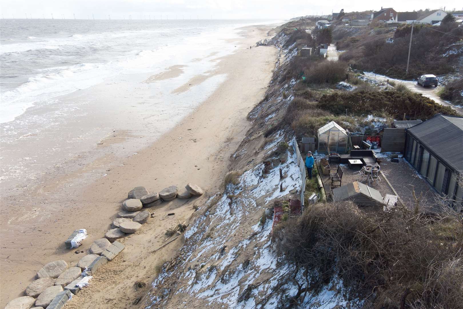 Lance Martin’s home is precariously close to the cliff edge (Joe Giddens/ PA)