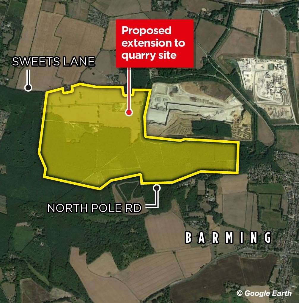 The area of the proposed extension