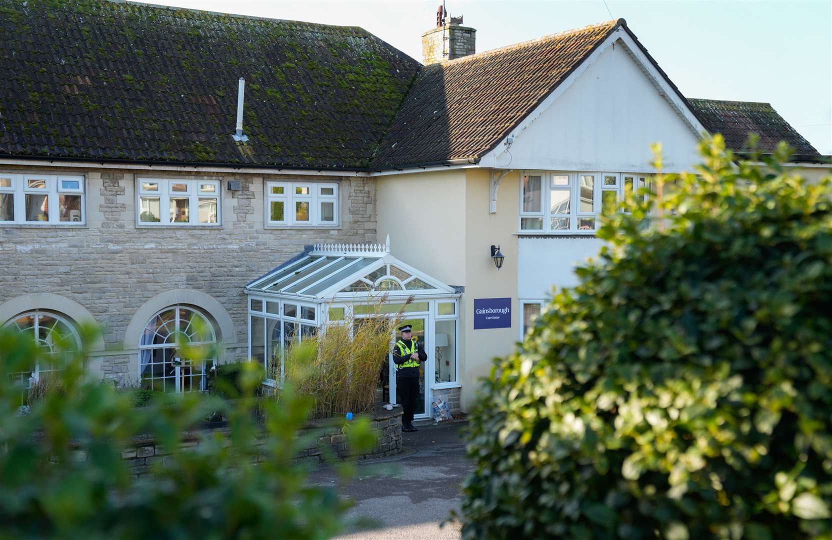 Police at Gainsborough Care Home in Swanage where three people died and seven people were taken to hospital as a precaution after an incident on Wednesday morning (Andrew Matthews/PA)