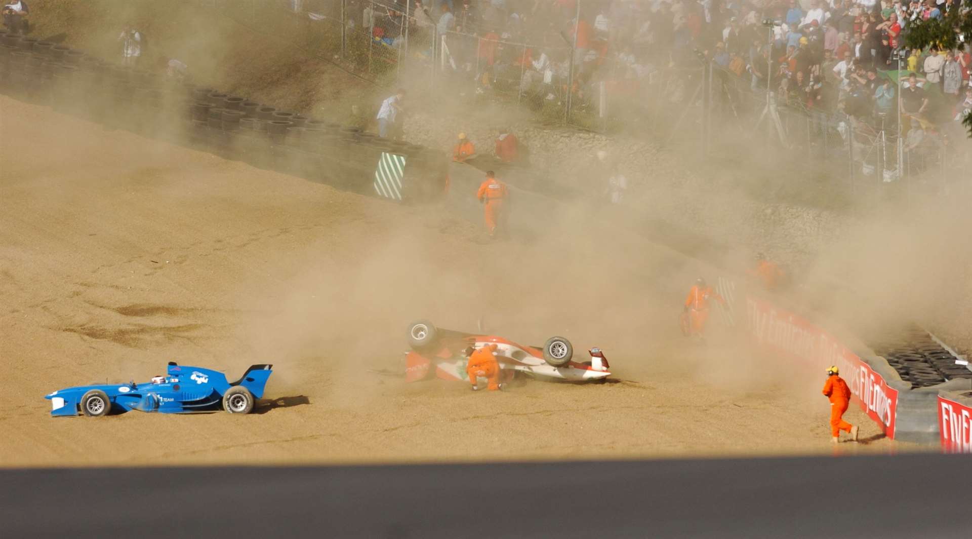 The crash involved Italy's Enrico Toccacelo and Lebanese driver Khalil Beschir. Picture: Barry Goodwin