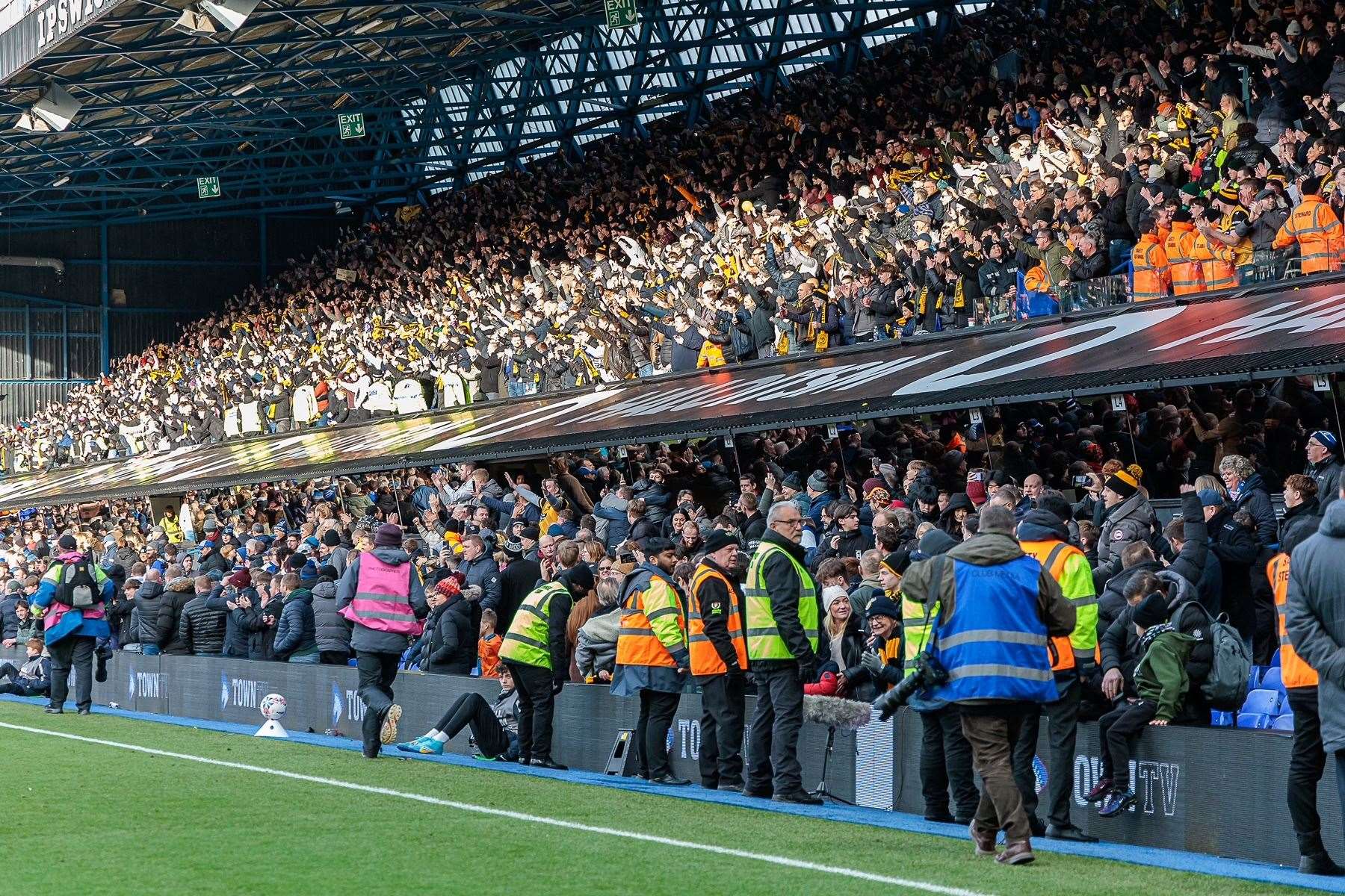 Maidstone fans at Portman Road. Picture: Helen Cooper