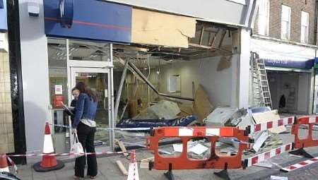 The scene outside the Woolwich bank. Picture: PETER STILL