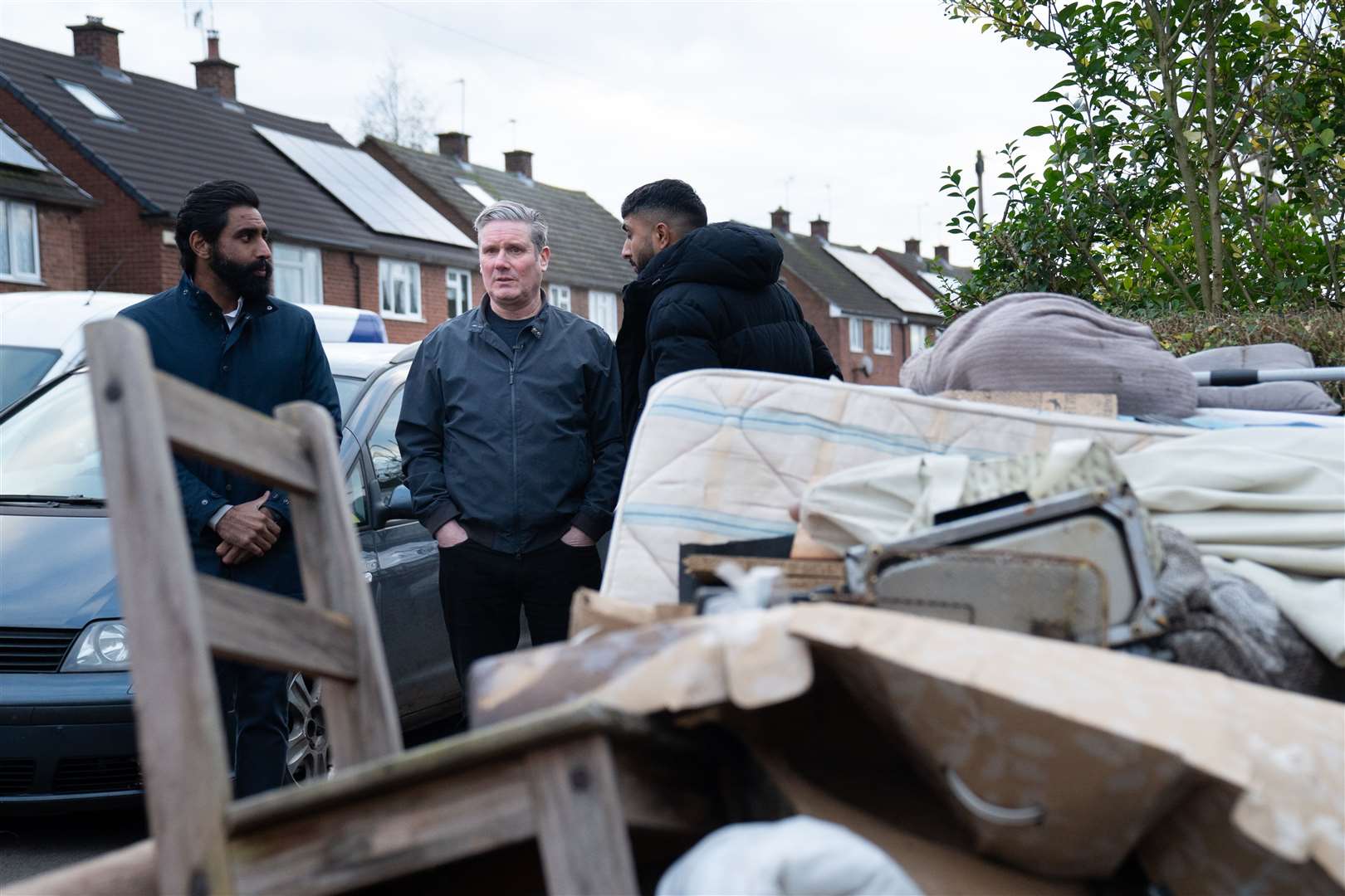 Labour Party leader Sir Keir Starmer meets residents in Loughborough in the East Midlands (Stefan Rousseau/PA)