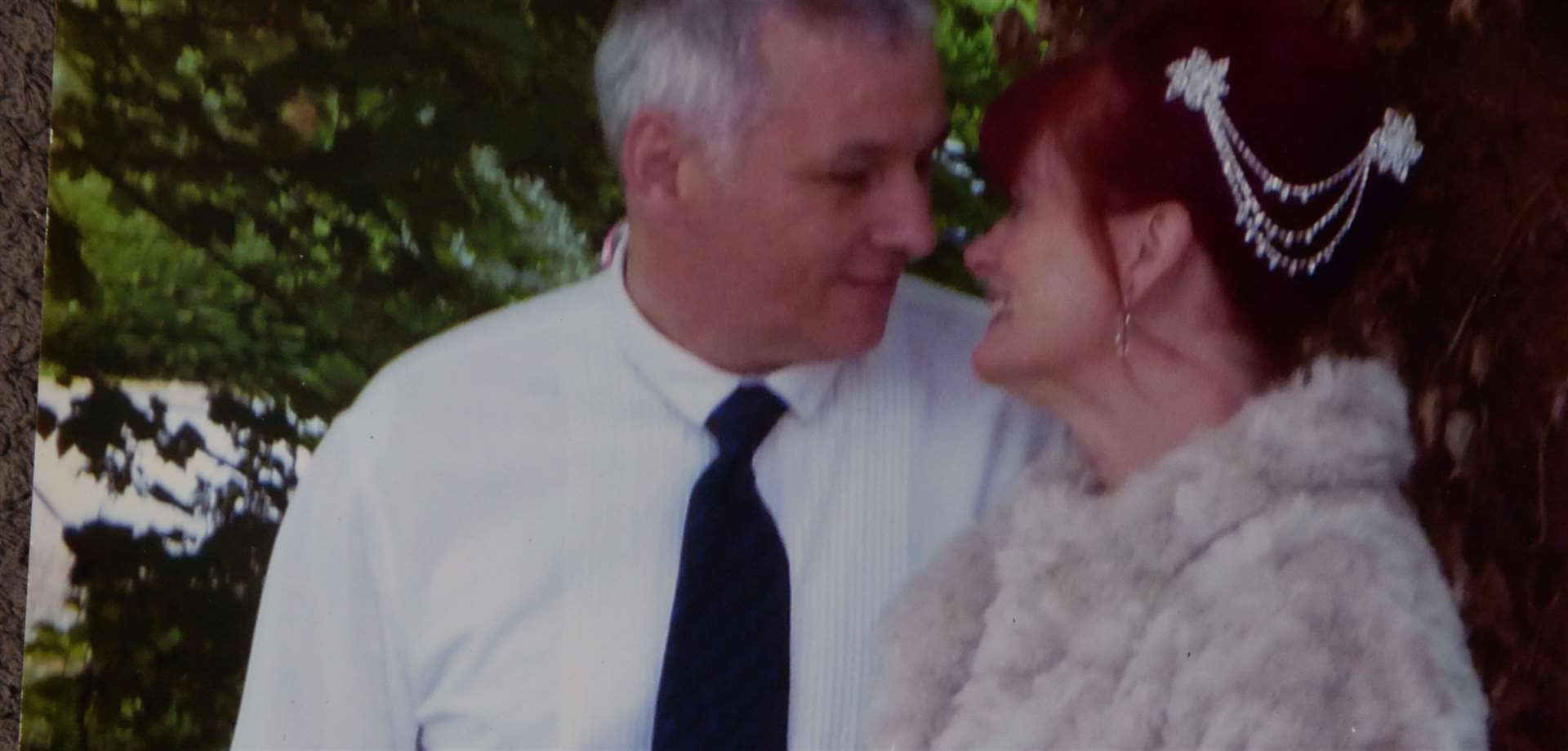 A wedding day picture of Tony Hannington with his wife Tracy