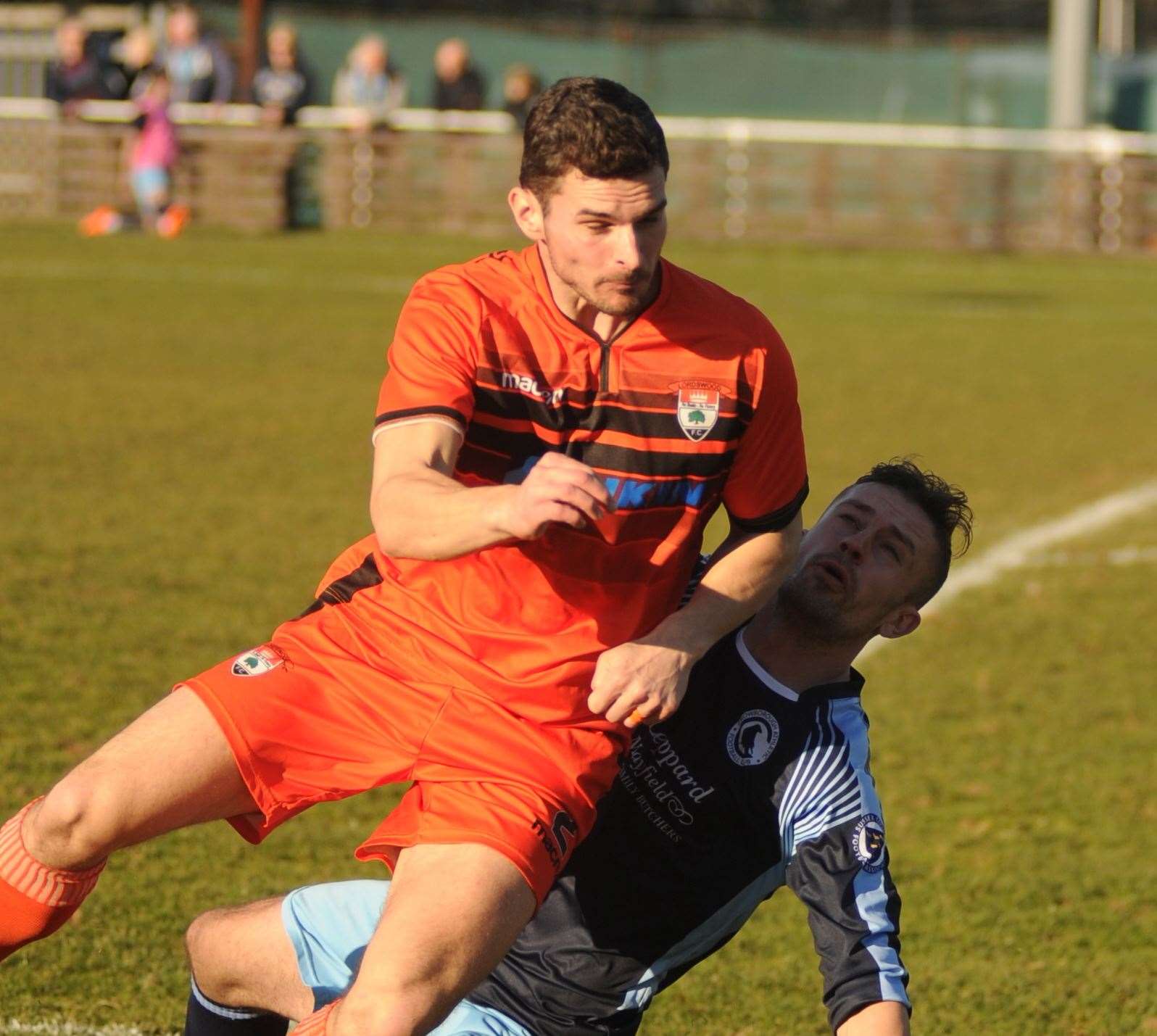 Joe Kane in action for Lordswood against Crowborough this season Picture: Steve Crispe