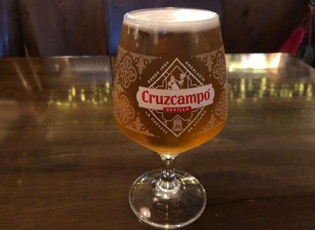 I decided to stay for a second and chose a pint of Cruzcampo for £6.30