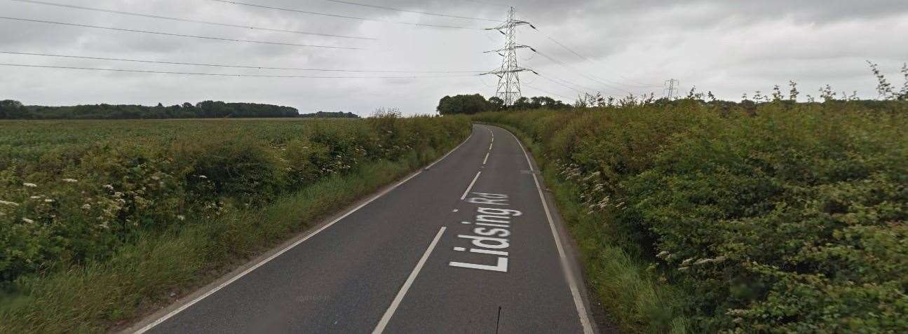 Lidsing Road, near Boxley, where the attack took place