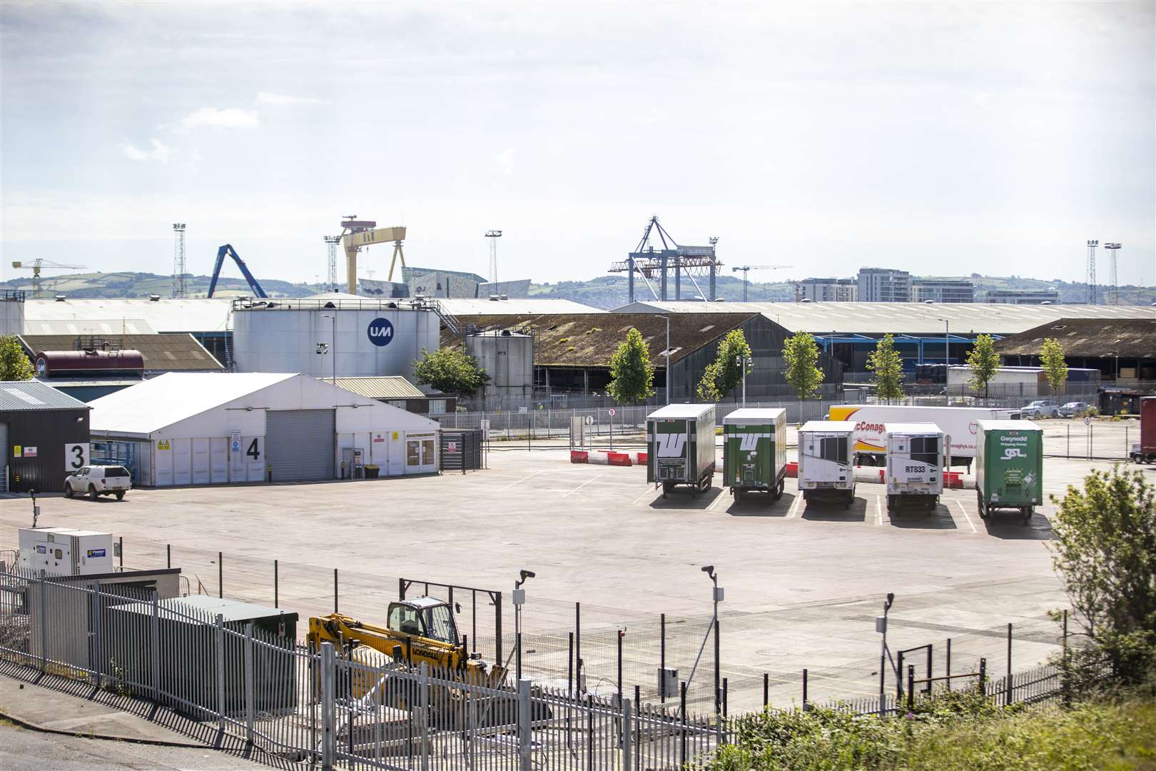 Checking facility at Belfast Port for goods arriving into Northern Ireland from Great Britain (Liam McBurney/PA)