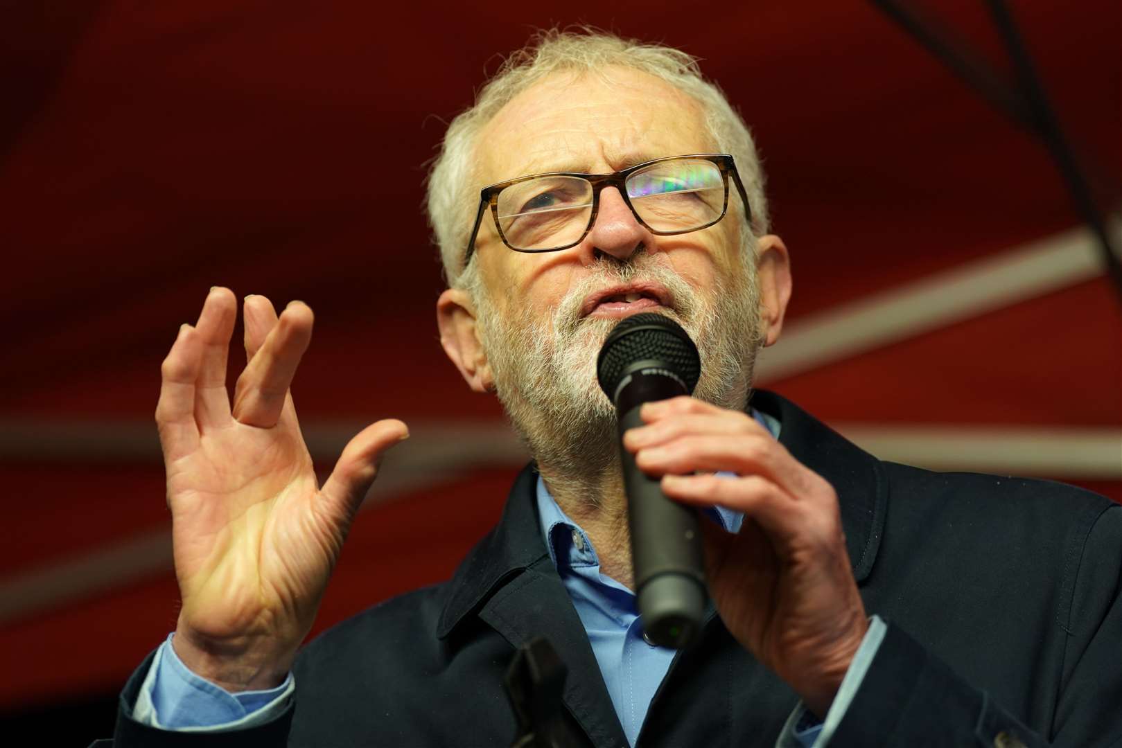 Jeremy Corbyn speaking to protesters outside the Houses of Parliament in London as the Bill on minimum service levels during strikes reached its second reading (Kirsty O’Connor/PA)