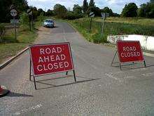 Road Closed A2080 Romney Marsh