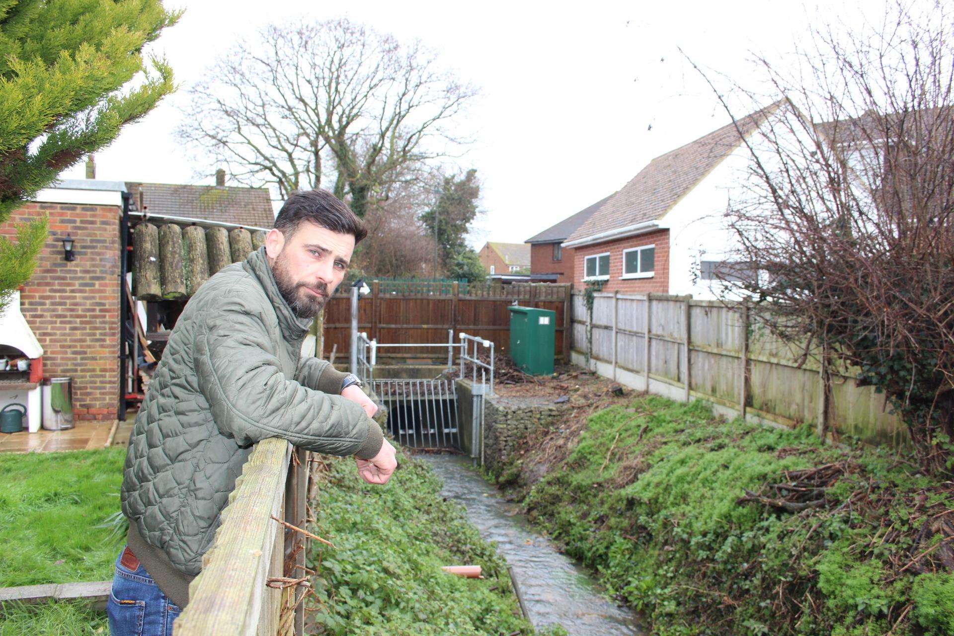 Sean Maxwell overlooks the stream next to his home in Sheerstone, Iwade (6963567)