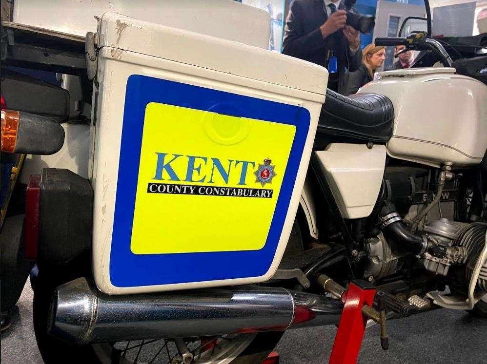 The BMW police bike up close at the Kent Police Museum