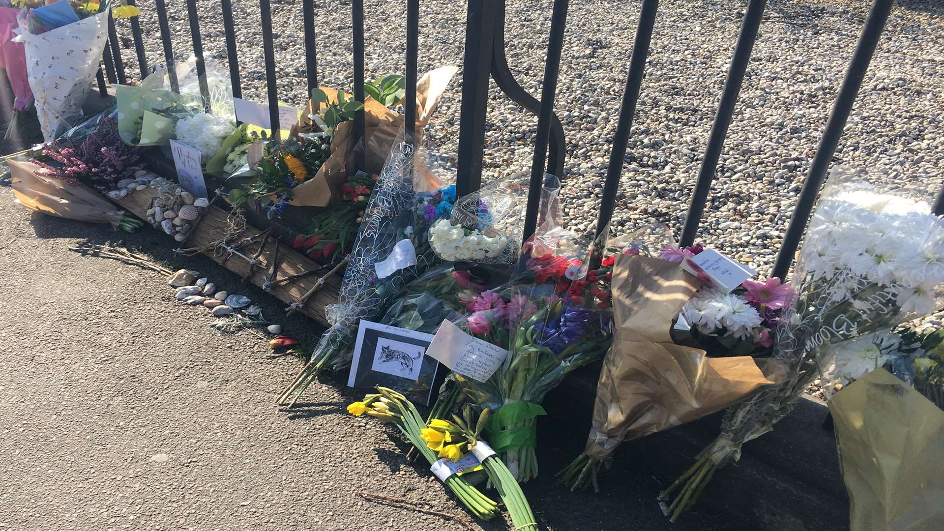 Flowers at the scene of the crash