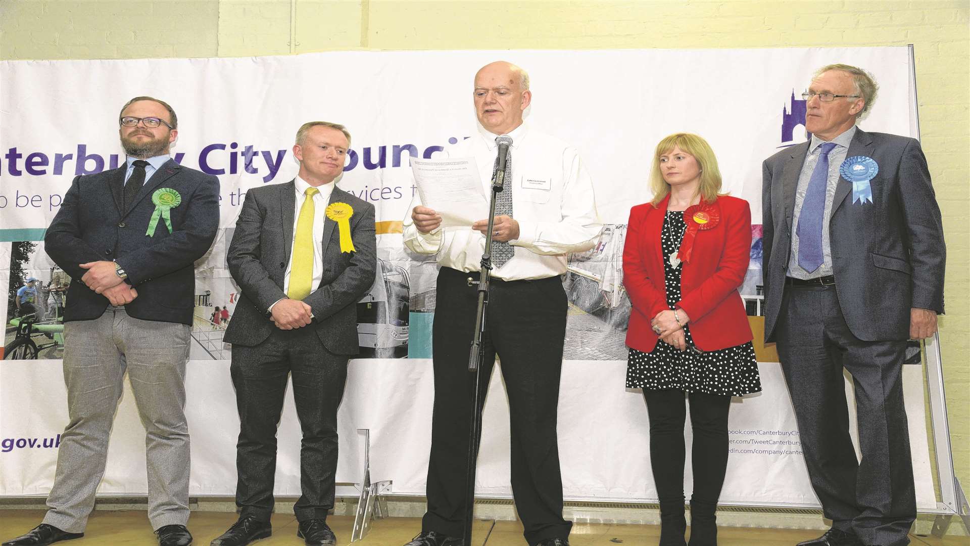 The result is announced at the Canterbury count. Picture: Chris Davey