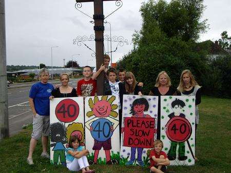 Speed protesters in Harrietsham