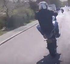 One of the wheelies captured on the footage