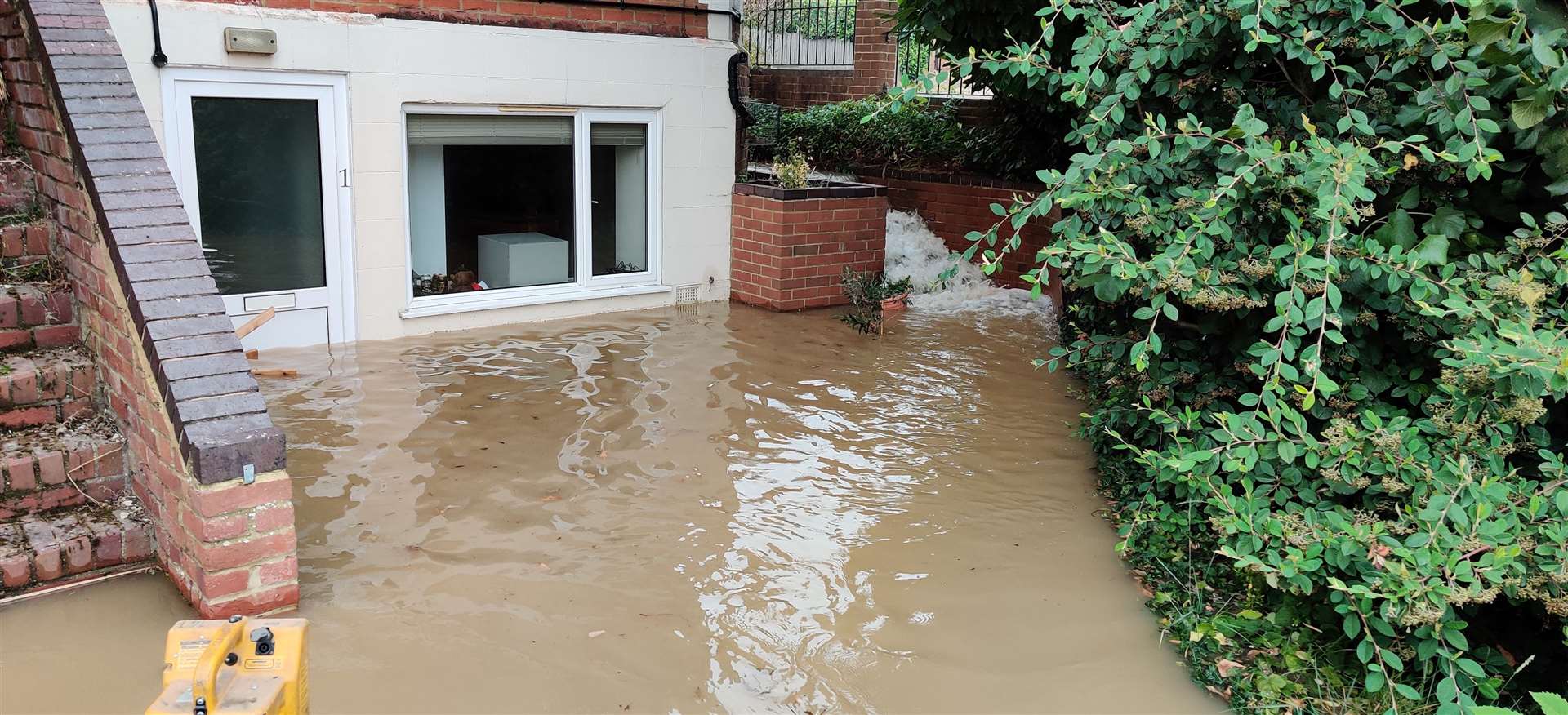 About two feet of water flooded nearby properties