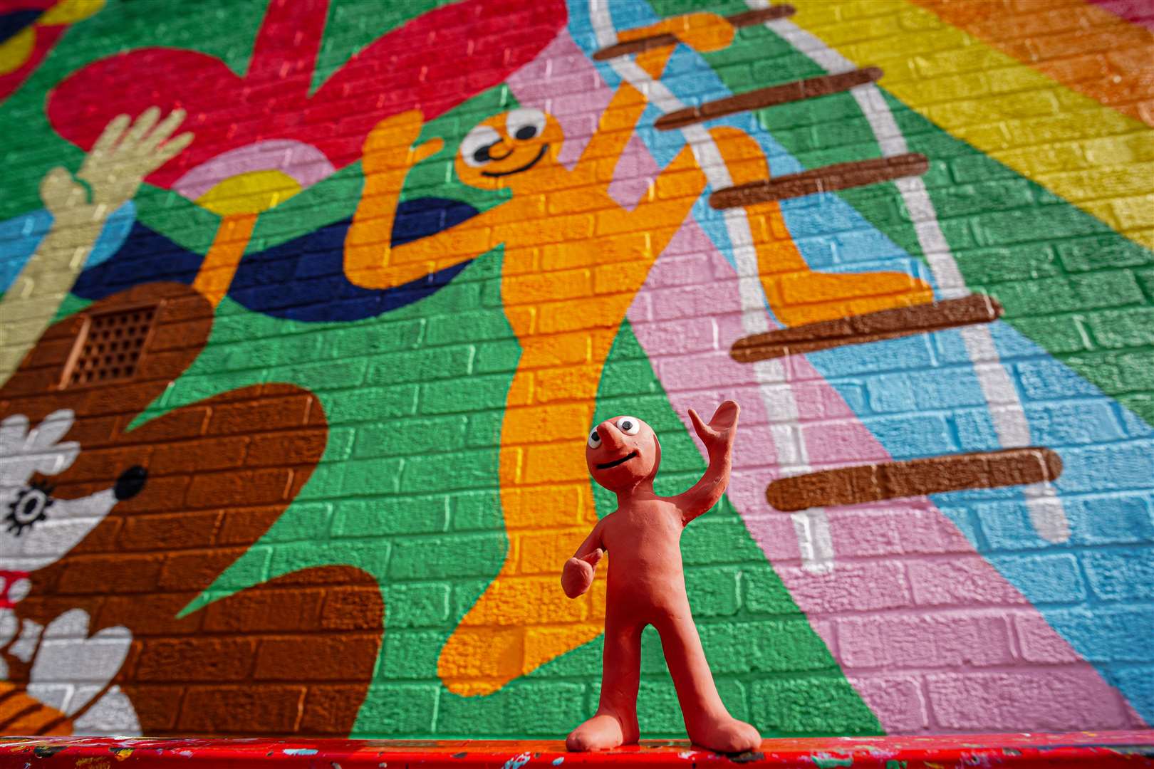 The mural features a host of Aardman animation characters (Ben Birchall/PA)