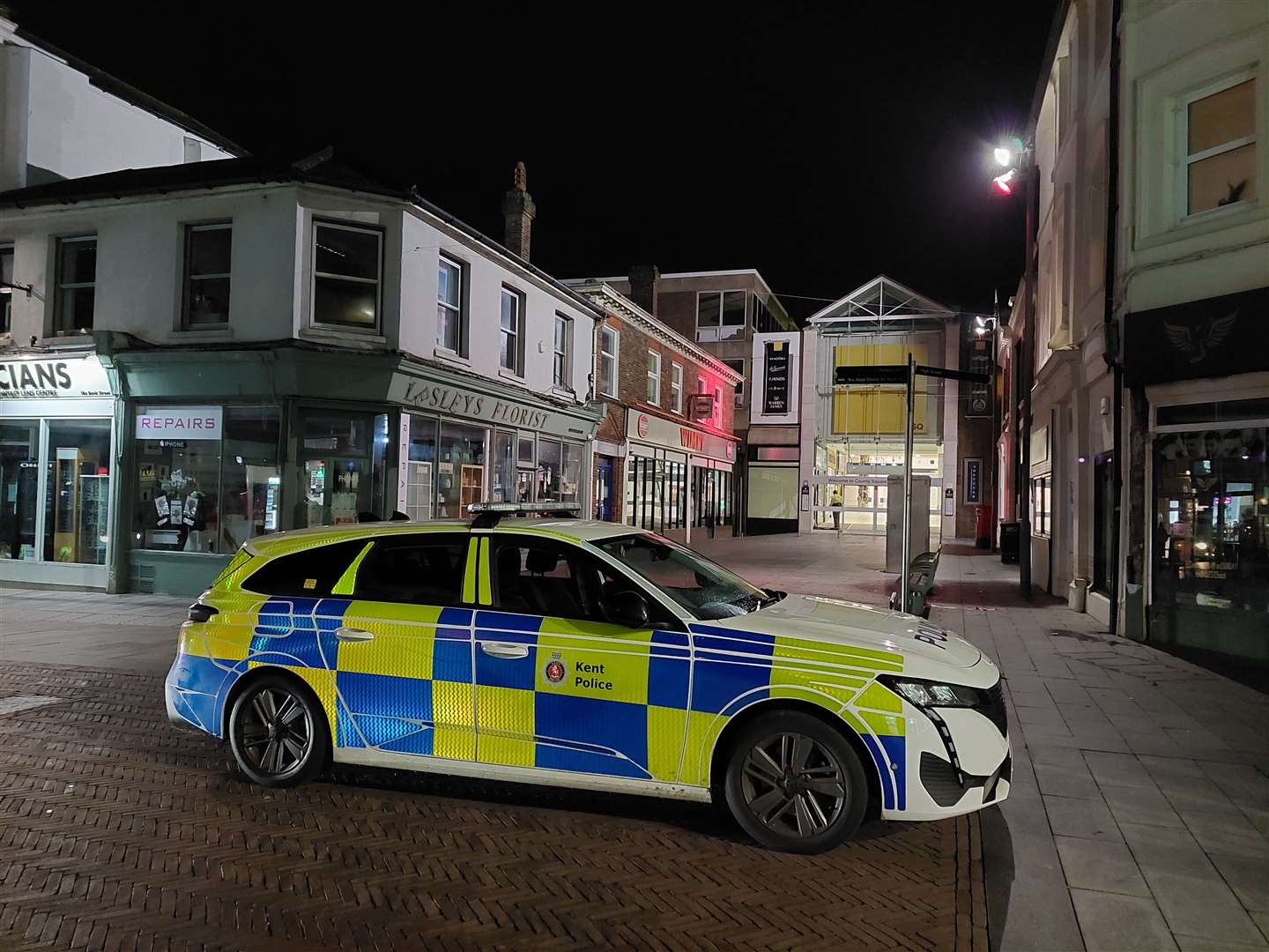 Police cars were in Bank Street as well as Elwick Road