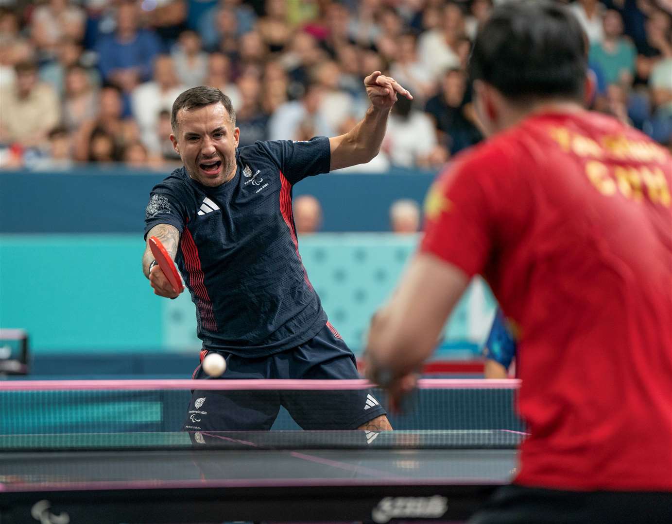 Tunbridge Wells' Will Bayley takes on Yan Shuo in the gold-medal match in Paris. Picture: imagecomms