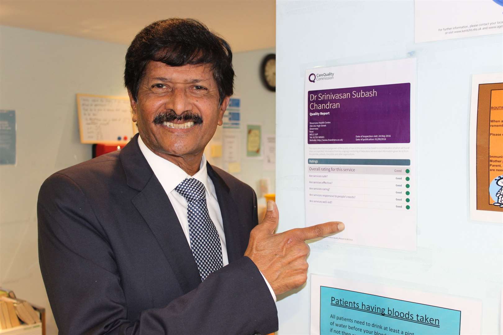 Dr Srinivasan Subash Chandran at his surgery in Sheerness