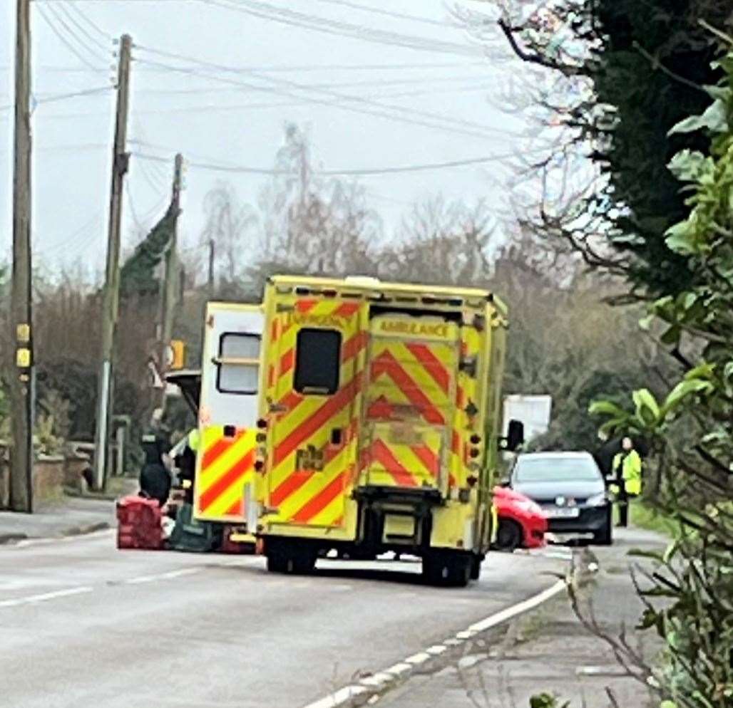 Emergency services are attending a crash in Hale Street, East Peckham near Tonbridge