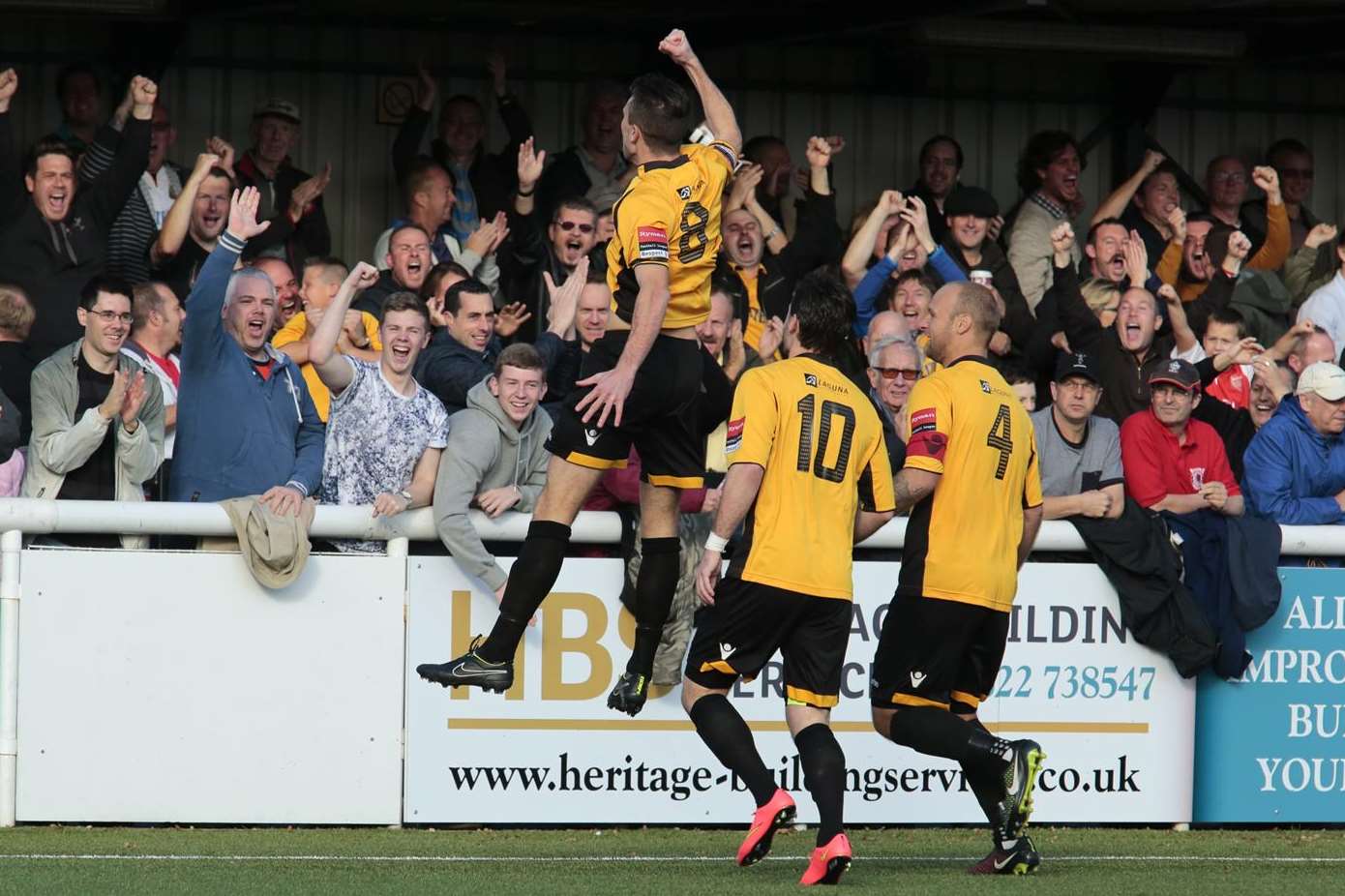 Jack Parkinson celebrates opening the scoring against Welling in the FA Cup Picture: Martin Apps