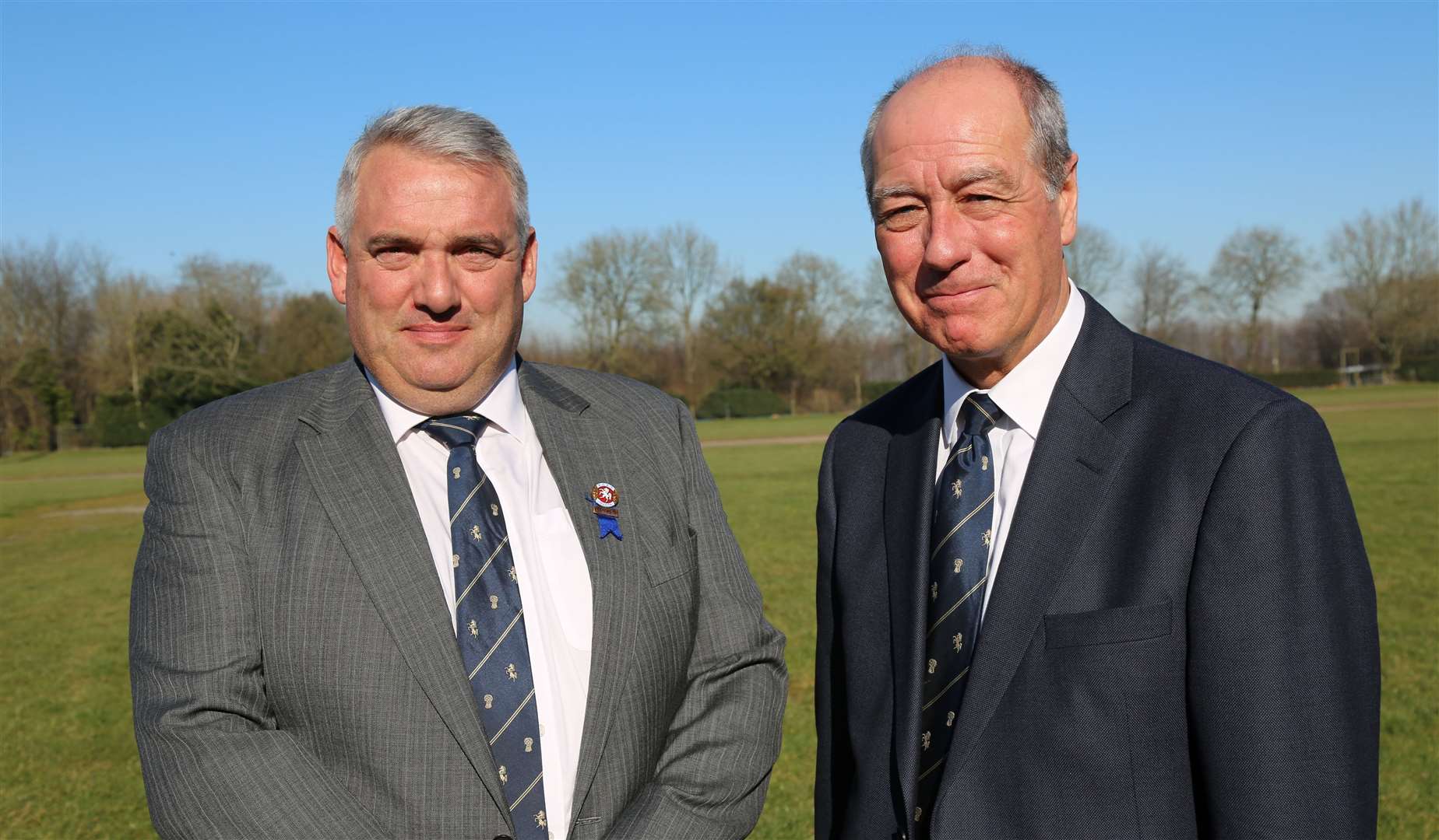 James Forknall, new chairman of the Kent County Agricultural Society with outgoing chairman Kevin Attwood