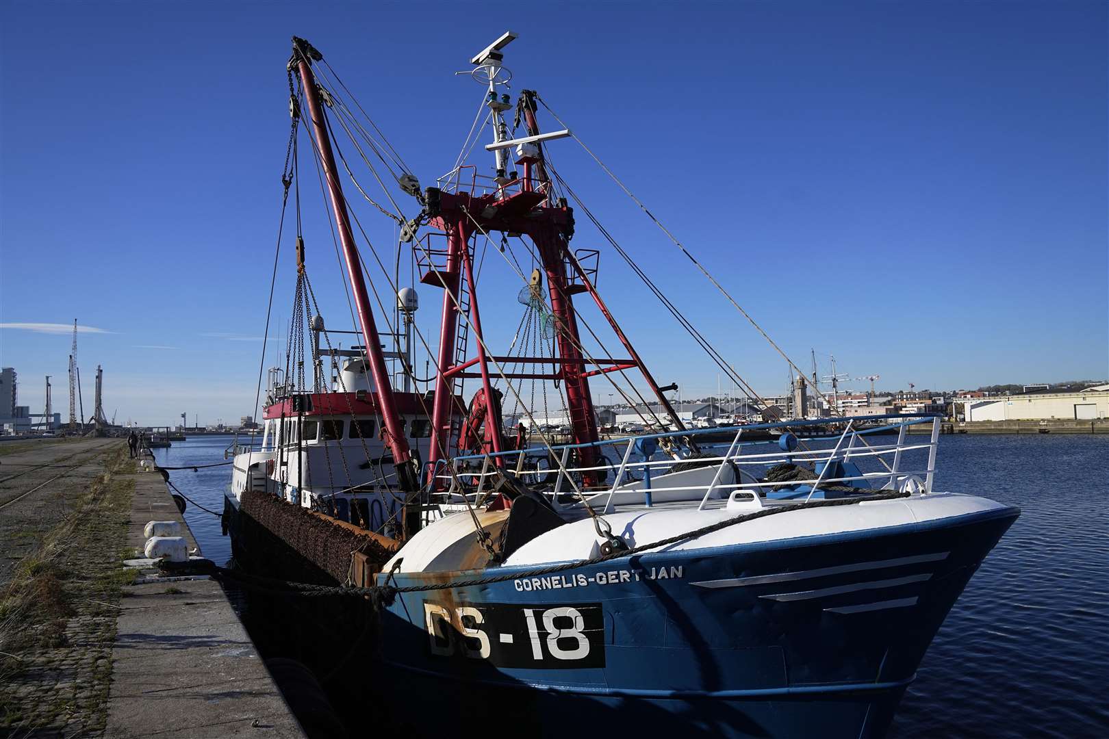 The British trawler is being kept by French authorities docks at the port in Le Havre (Michel Euler/AP)