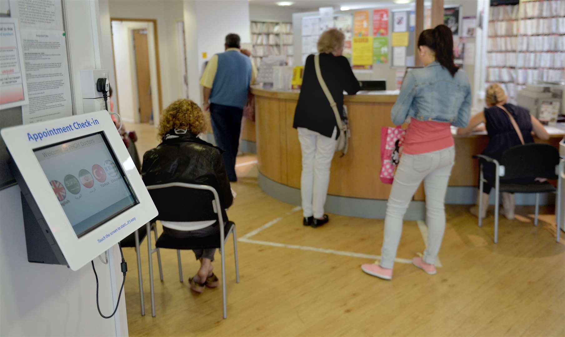 Stock image of patients in a waiting room as the global IT outage affected some GP appointments (PA)